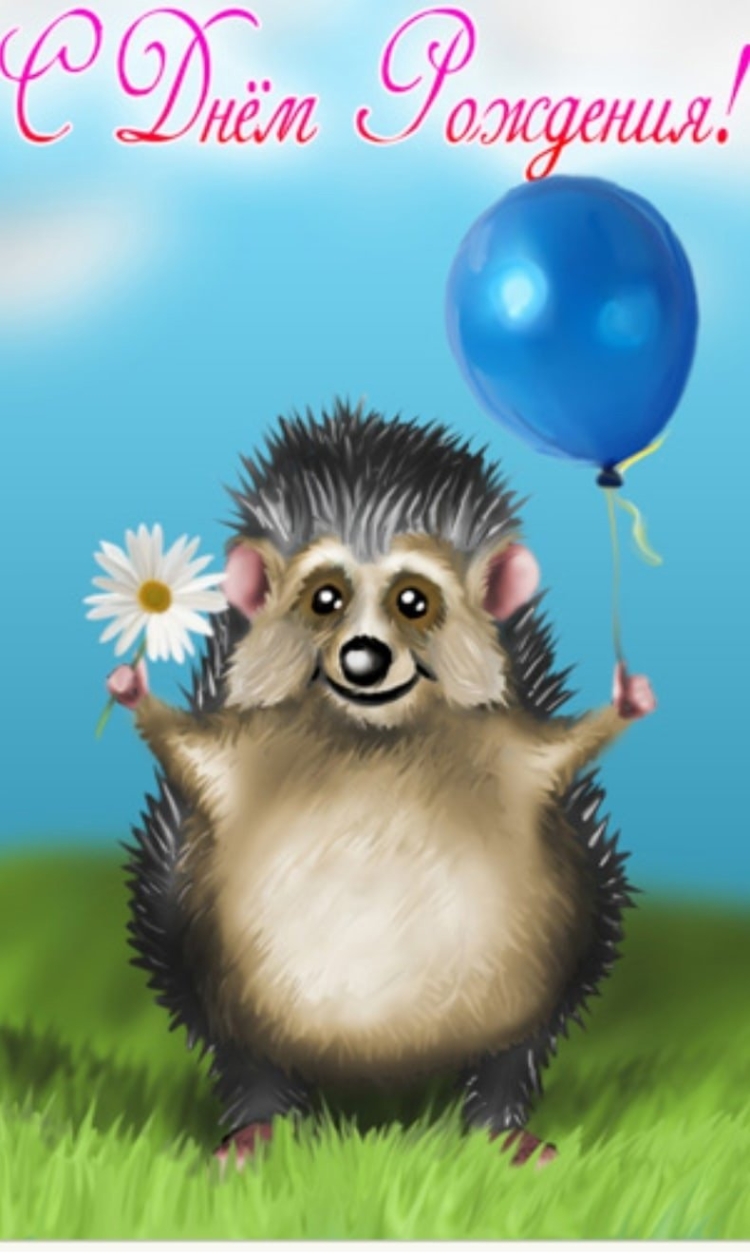Поздравления с днём рождения с ежиком