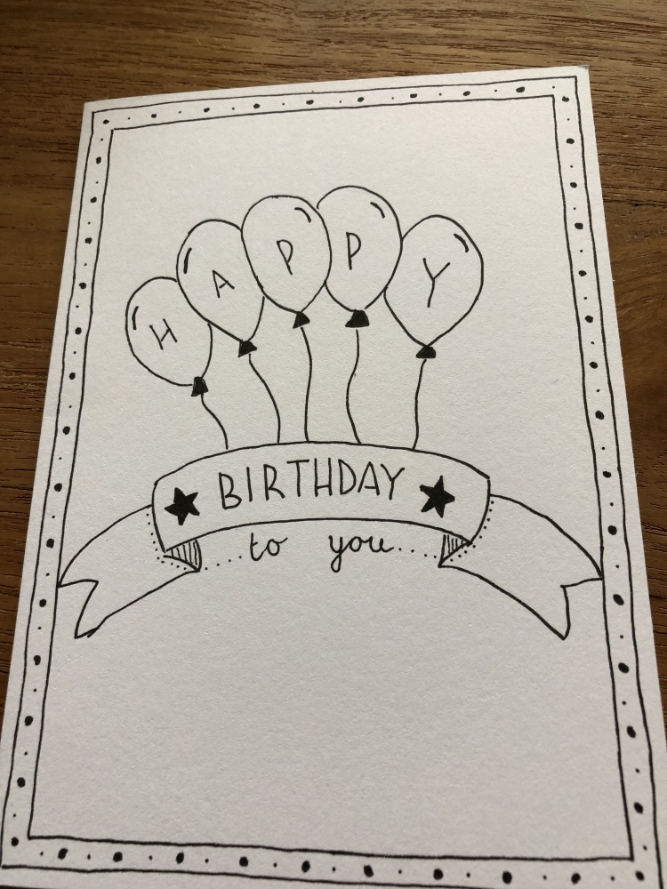 Открытка на день рождения своими руками рисунок