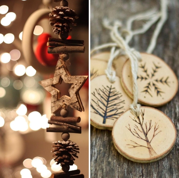 Деревянные украшения на новый год