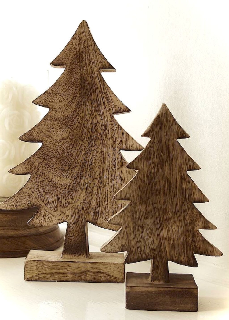 Деревянные елки декор