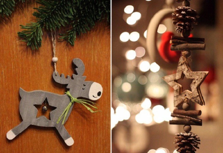 Деревянные новогодние украшения