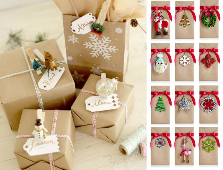 Украшение подарков на новый год