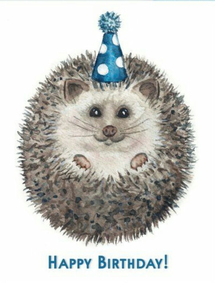 Открытки с ежиками с днем рождения