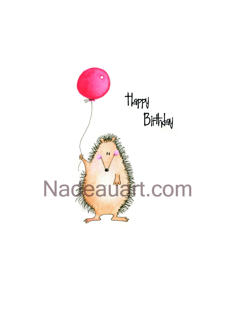 Открытки с ежиками с днем рождения