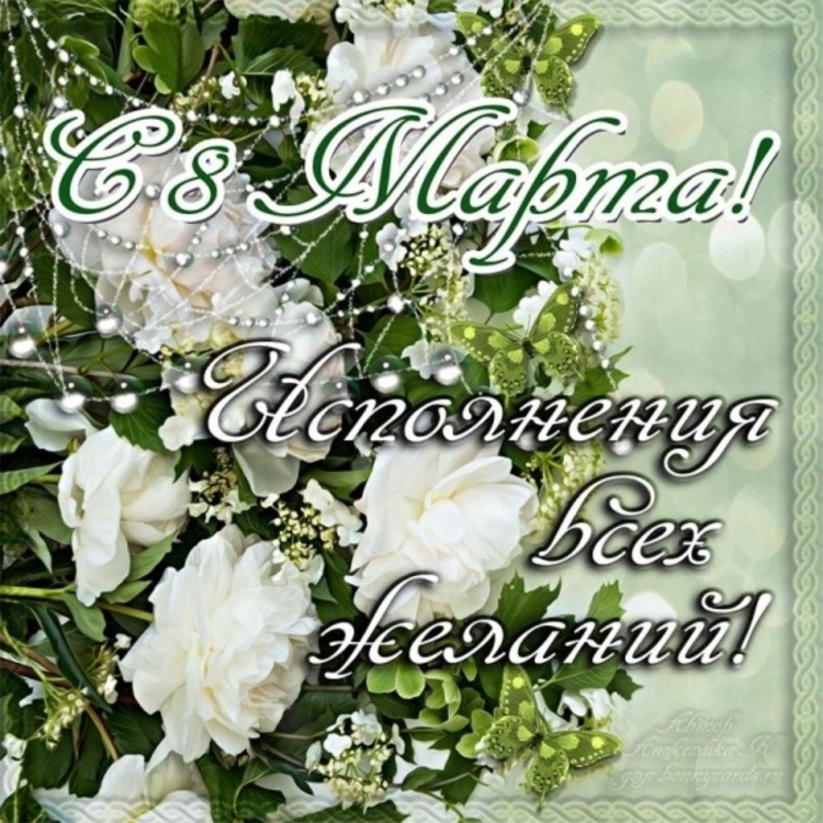 Открытки с 8 марта с белыми розами