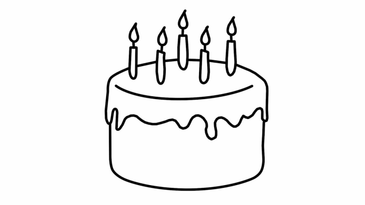 Торт нарисованный черно белый