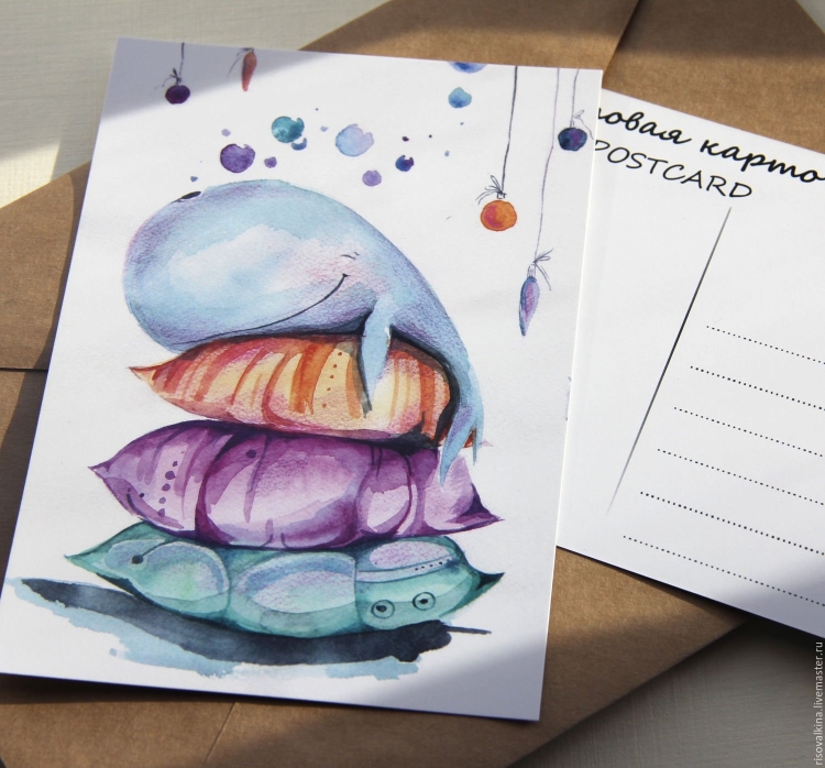 Рисунки акварелью открытки