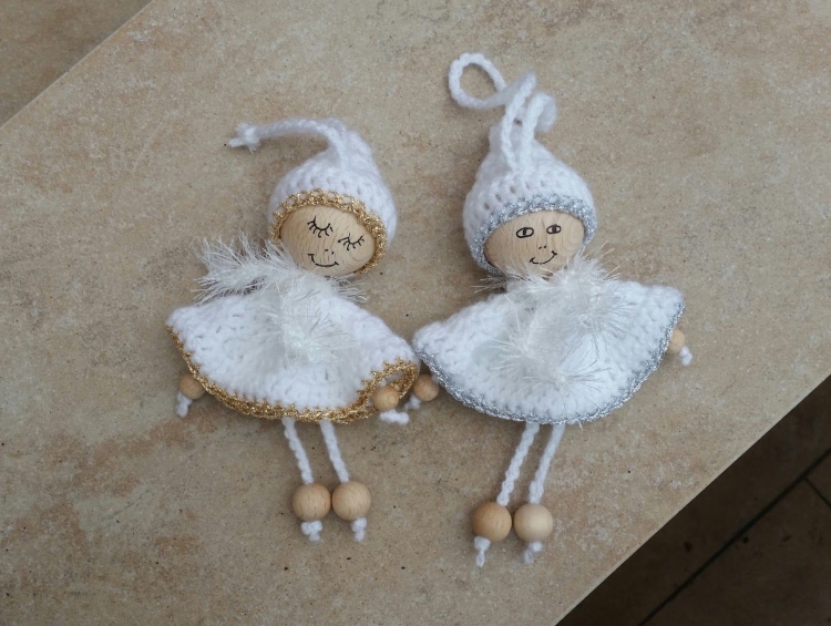 Ангелочки на елку из ниток