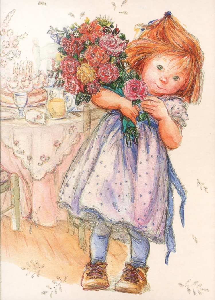 Ретро открытки с днём рождения женщине