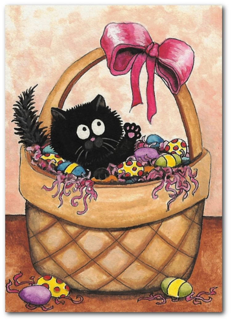 Пасхальные котики открытки