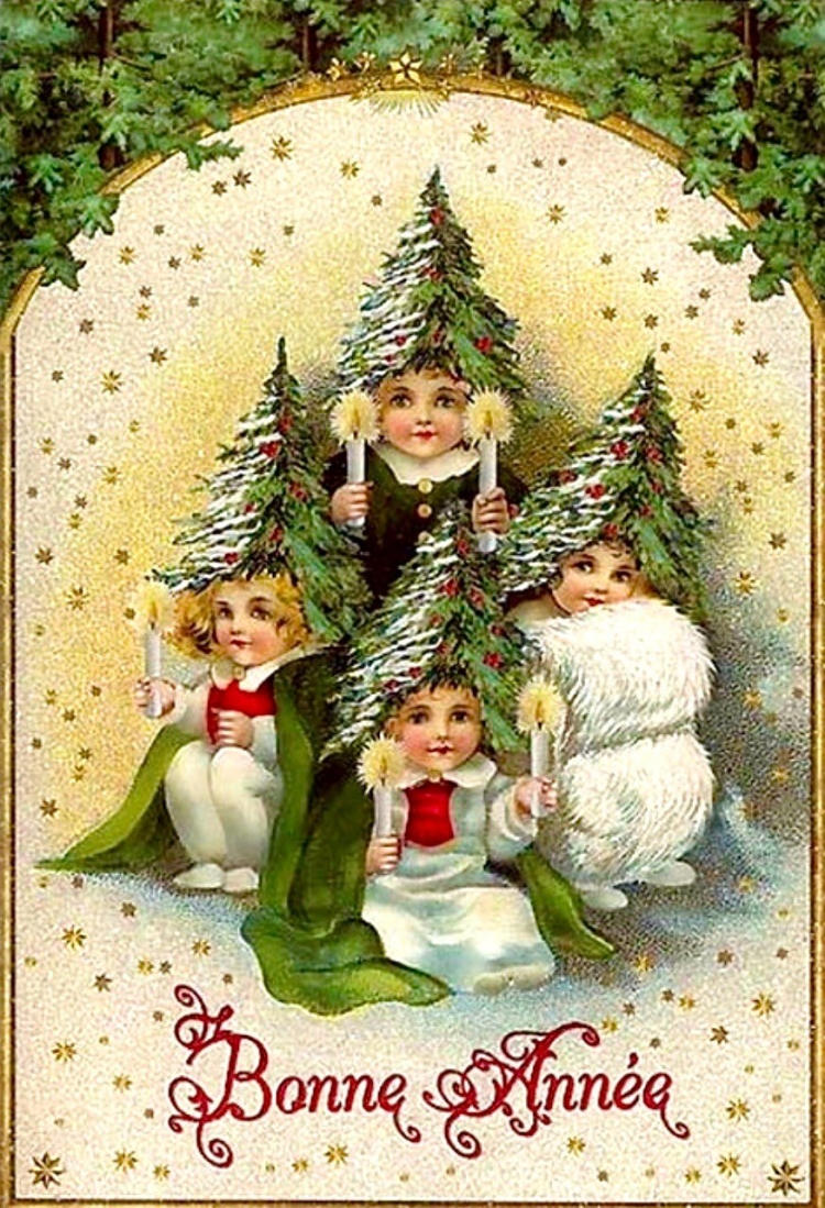 Рождественская открытка на французском