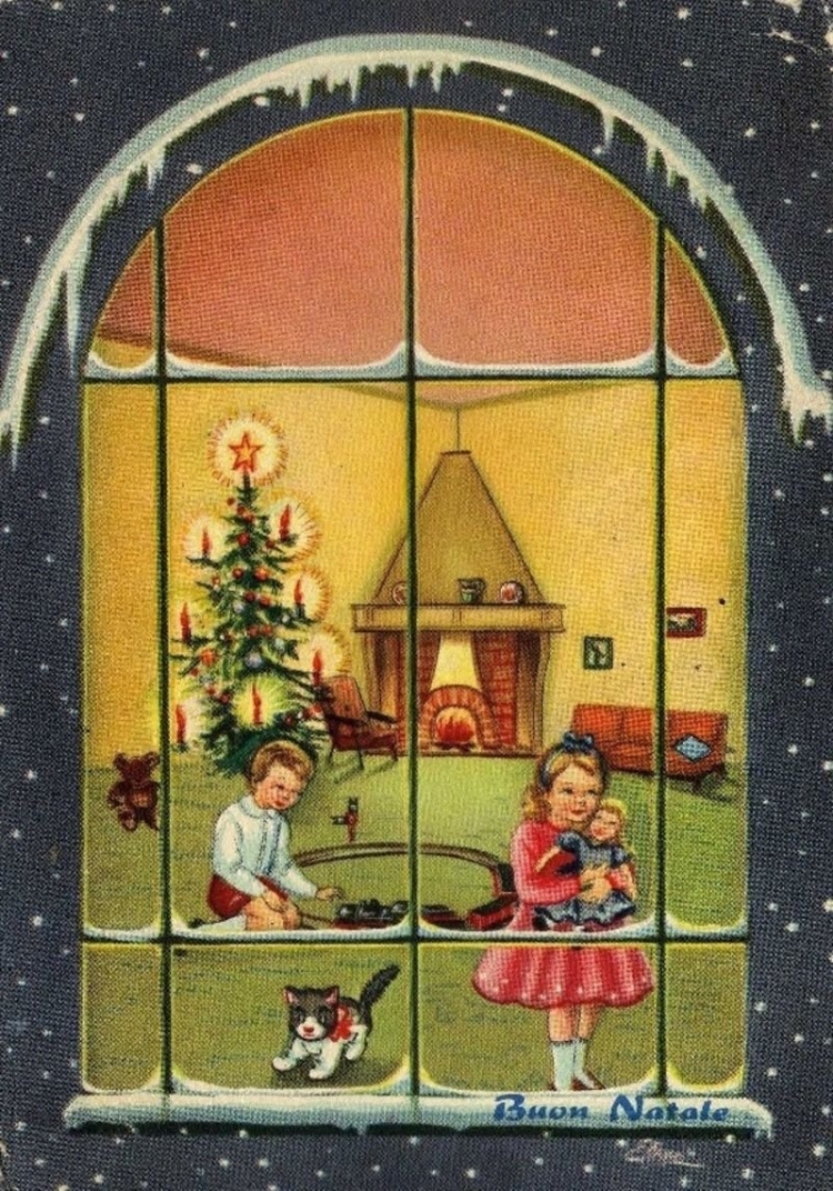 Рождественское окно для открытки