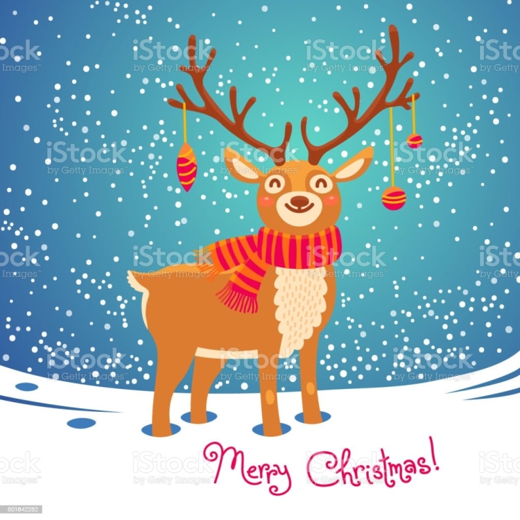 Шарф с оленями