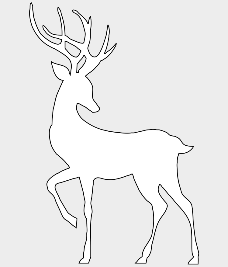 Новогодний олень трафарет