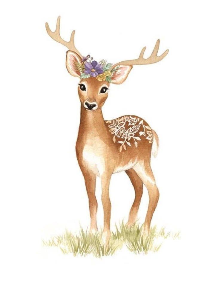 Олененок рисунок