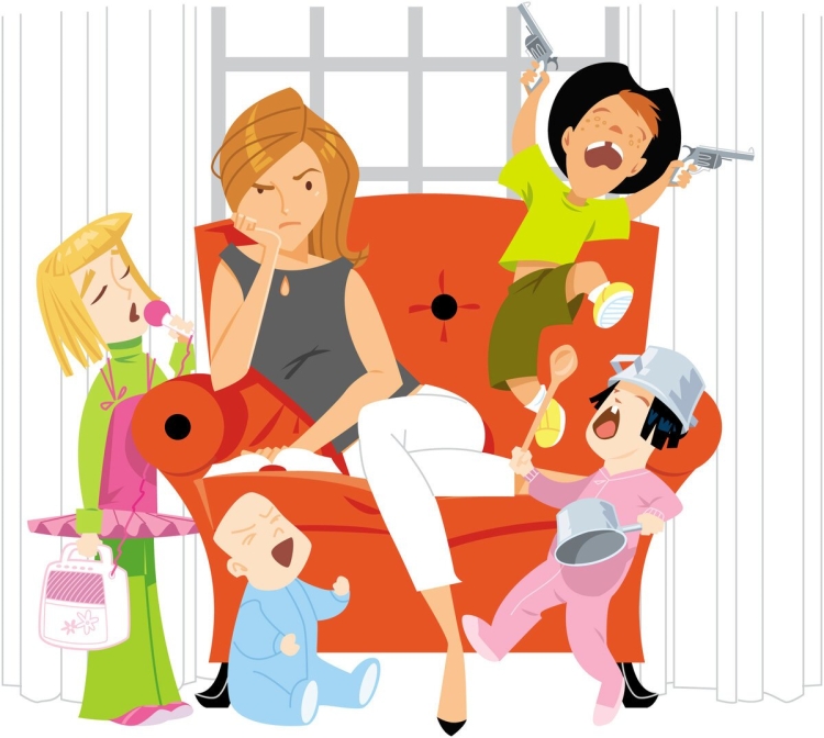 Многодетная мама рисунок