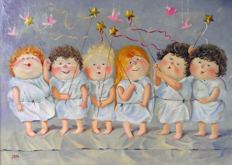 Художник Евгения Гапчинская ангелочки картины