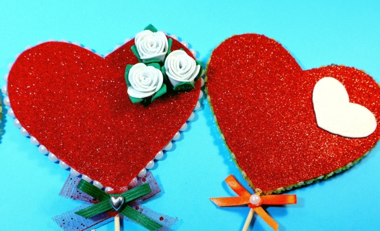 Сердечки из фоамирана
