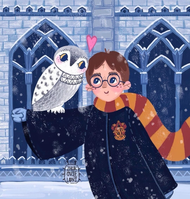 Гарри Поттер аниме с совой