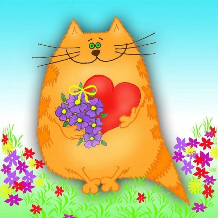 Открытки с днём рождения с котиками