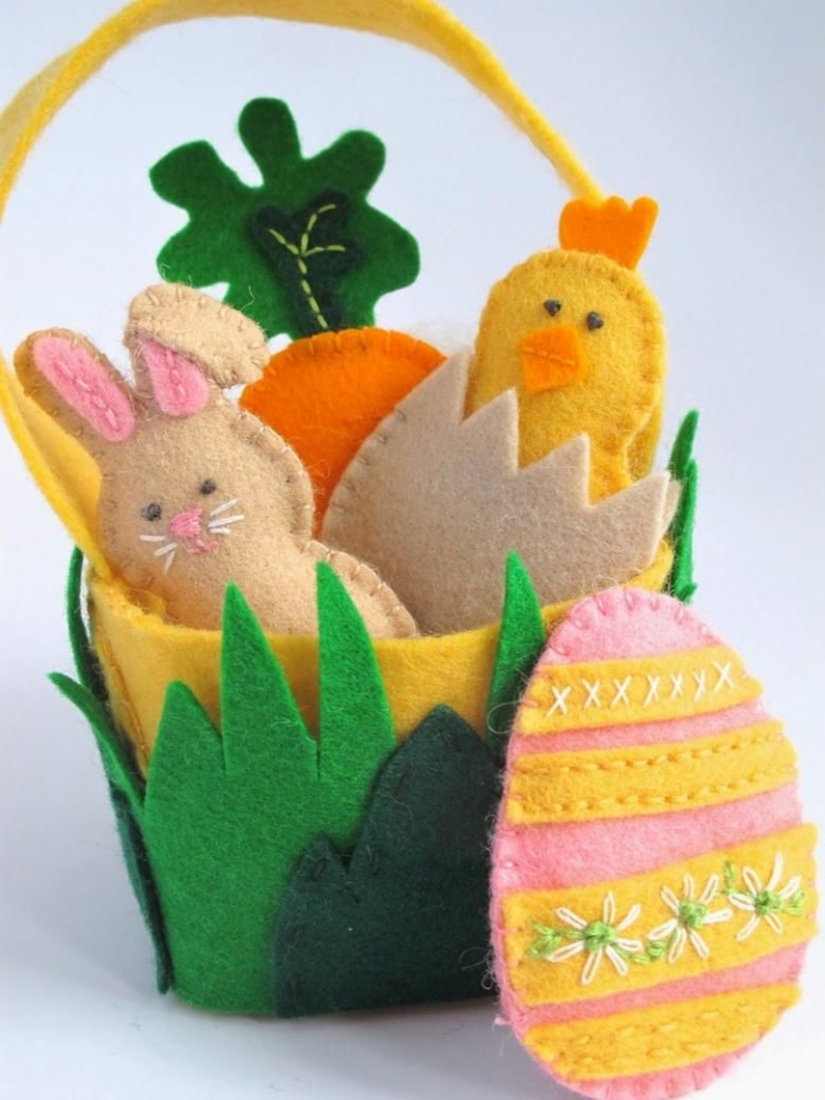 Корзинка из фетра на Пасху