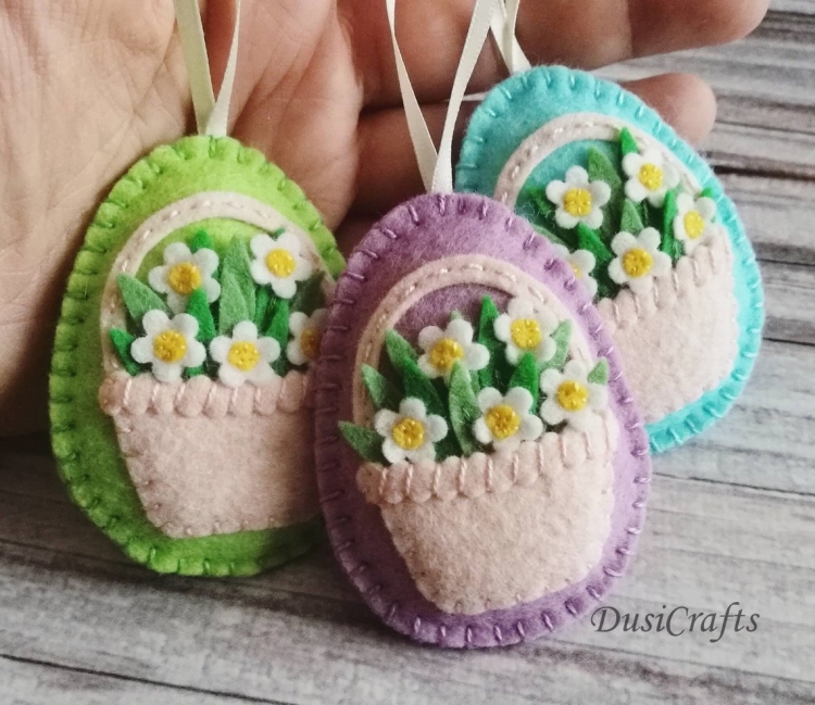 Пасхальные цветы из фетра