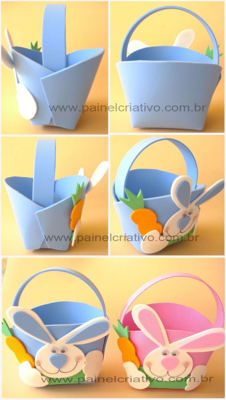 Корзинка из бумаги на Пасху