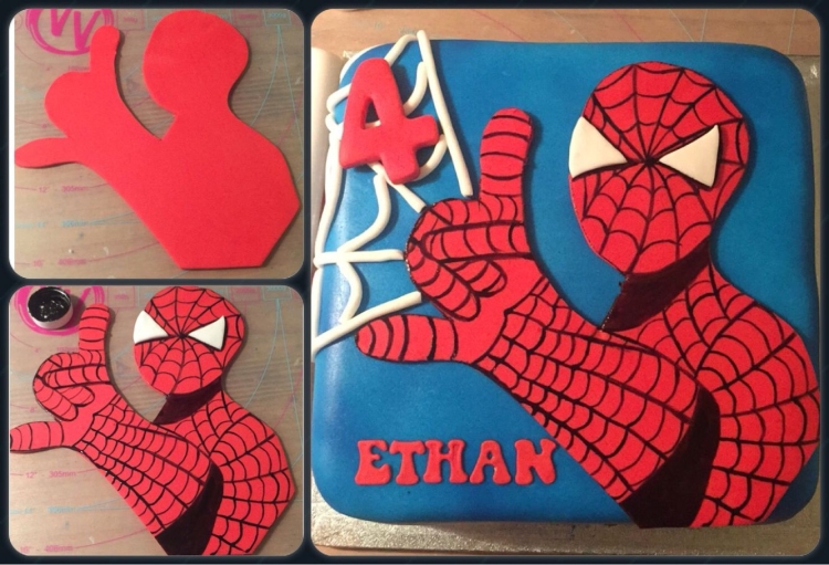 Человек паук рисунок на торт