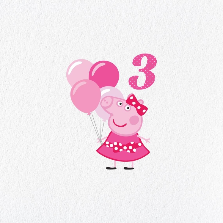 Цифры в стиле Свинка Пеппа