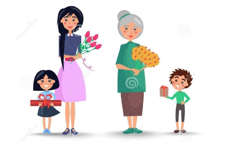 Мама бабушка и внучка иллюстрация