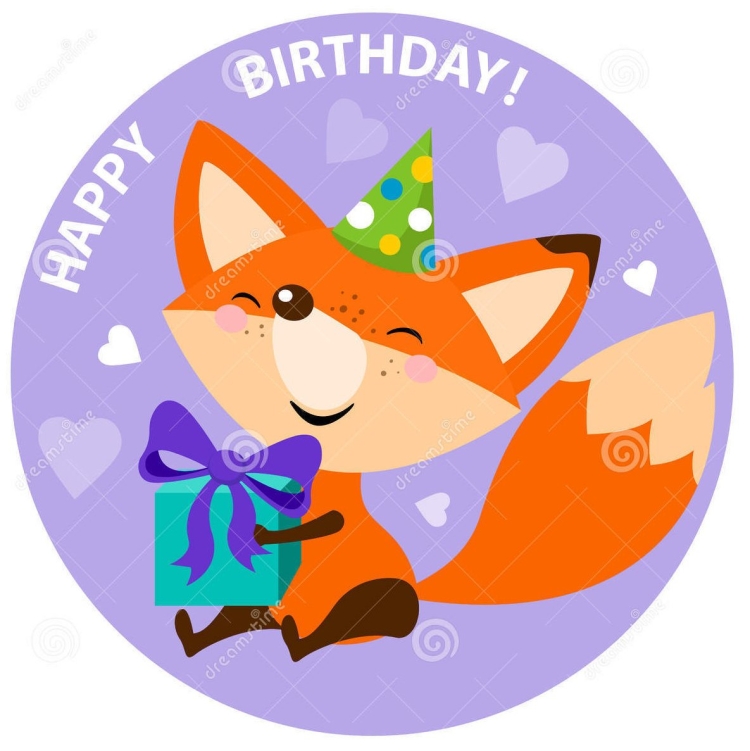 Лиса поздравляет с днем рождения