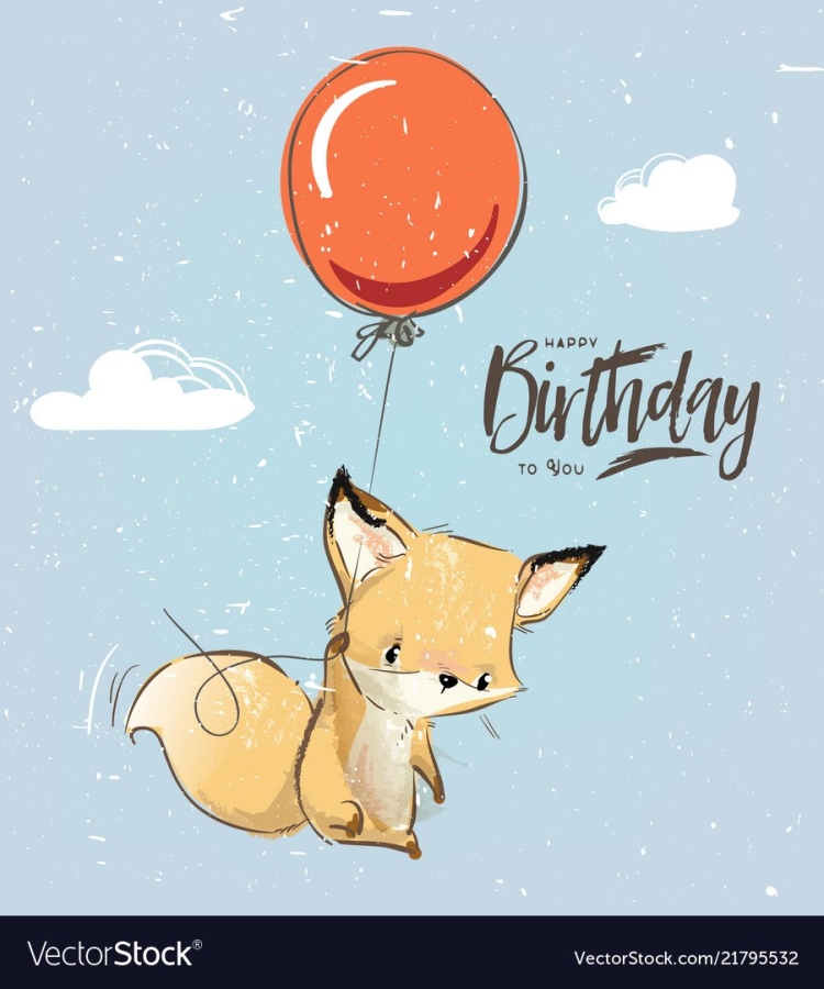 Happy Birthday с лисичкой