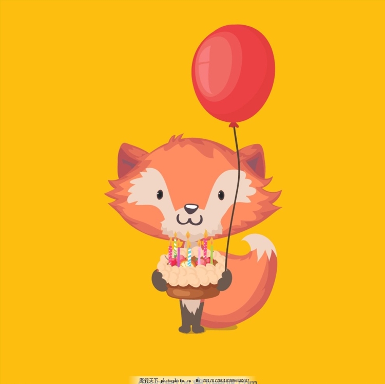 Лисенок с воздушными шариками