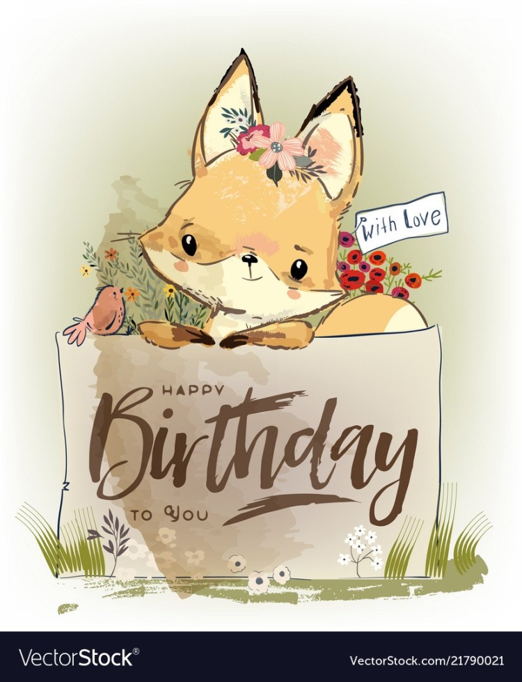Happy Birthday лиса