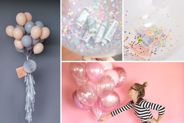 Подарок с деньгами на свадьбу воздушные шары