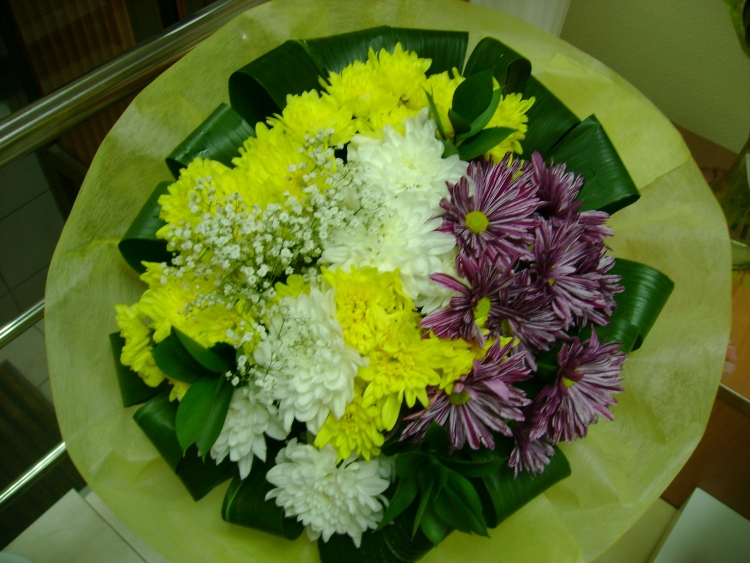 Букет из хризантем для учителя