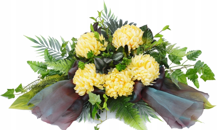 Траурный букет из хризантем