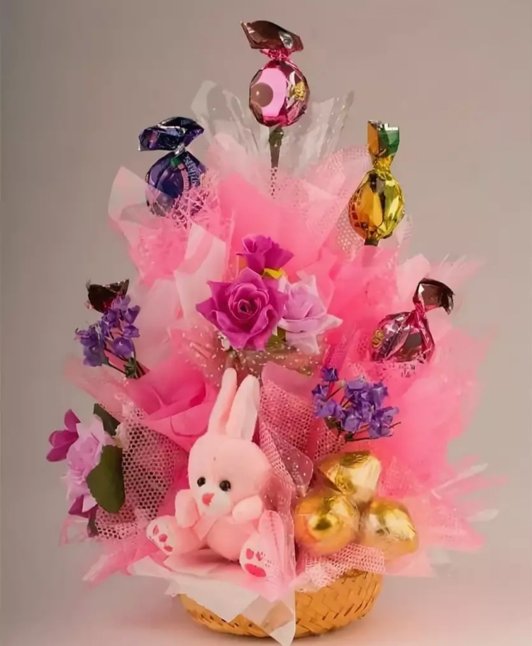 Детские букеты из конфет