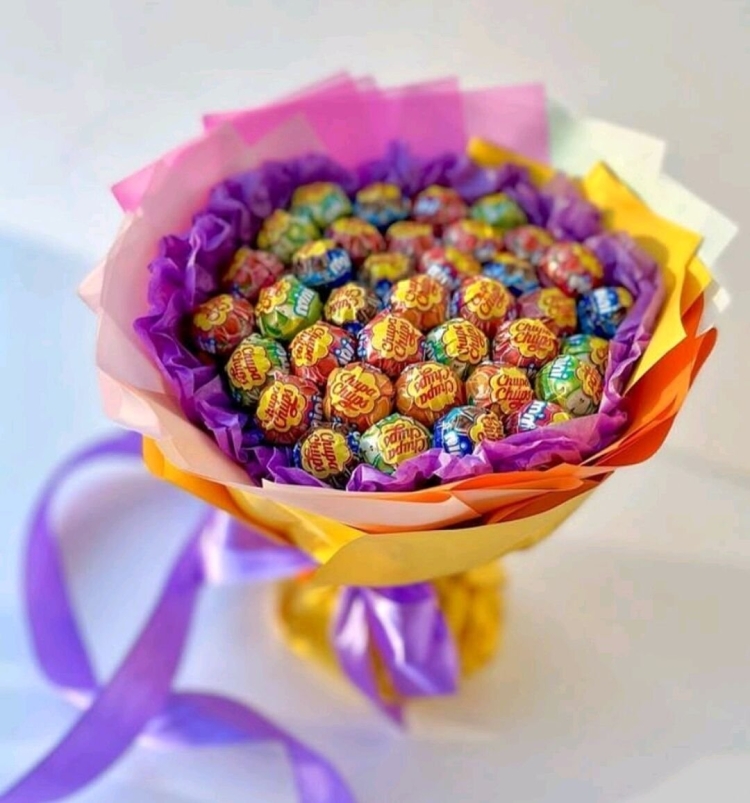 Мини букет из Чупа чупсов