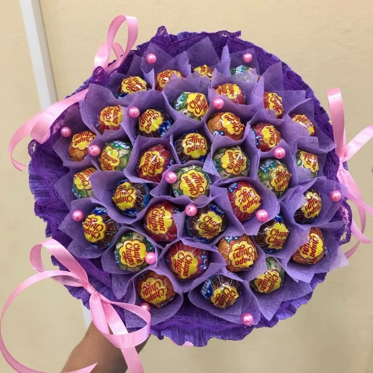 Букет невесты из Чупа чупсов