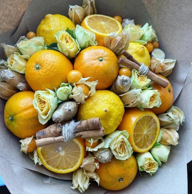 Букет из цитрусовых фруктов