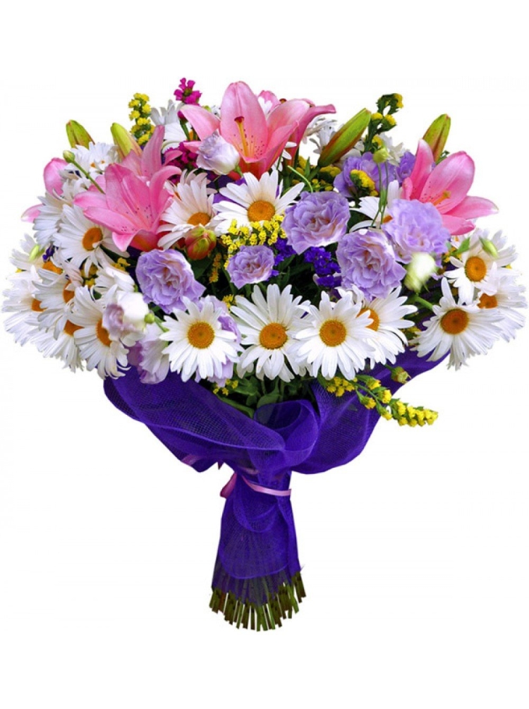 Букет с ромашками и другими цветами