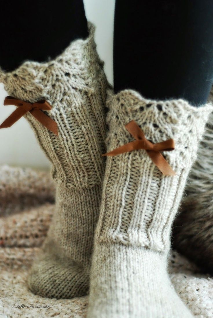 Носки шерстяные вязаные