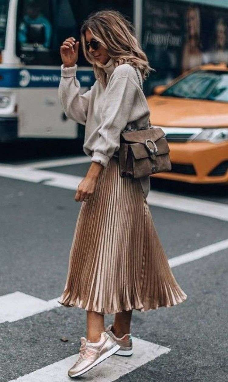 Бархатная юбка плиссе стрит стайл