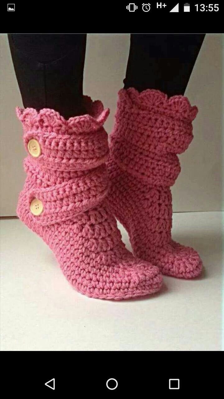 Вязаные тапки,сапожки