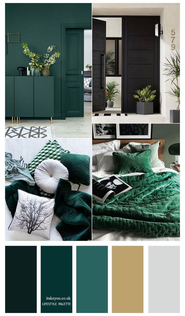 Сочетание цветов с изумрудным в интерьере