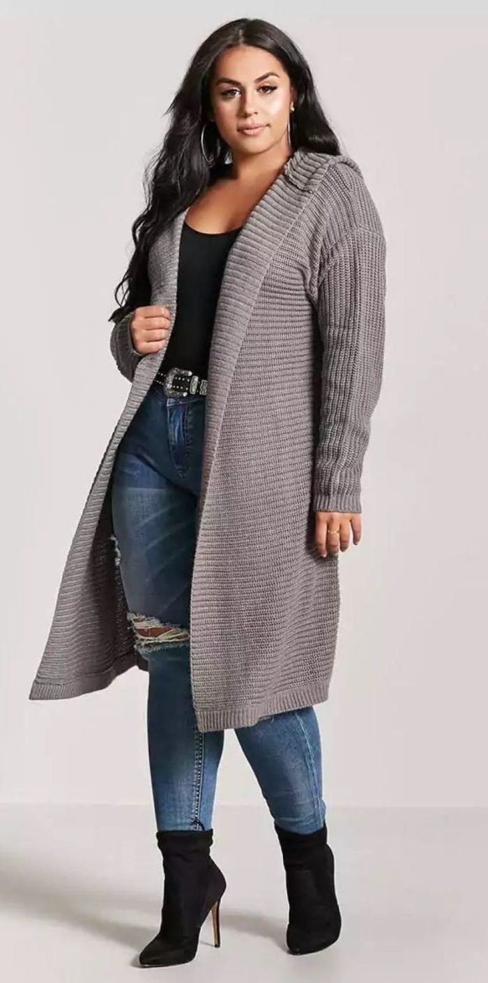 Кардиган для полных