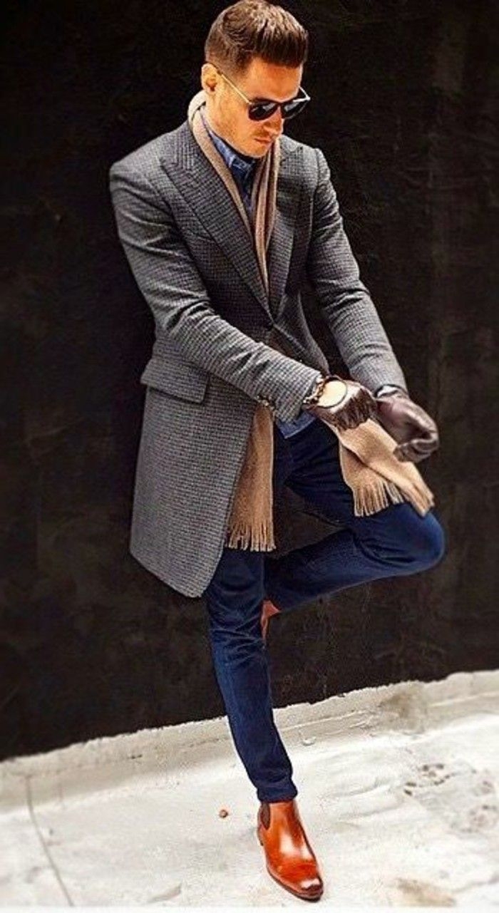 Стильный парень в пальто