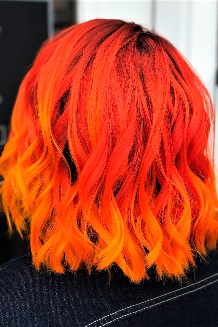 Оранжевое окрашивание волос