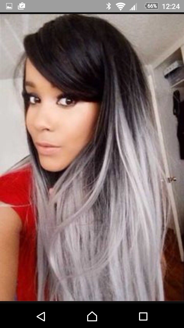 Черные волосы с серыми прядями